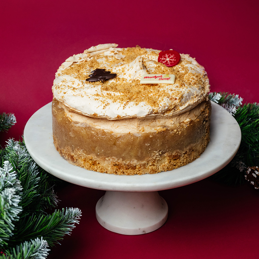 kategoria Ciasta, produkt na obrazku to Świąteczna szarlotka z bezą